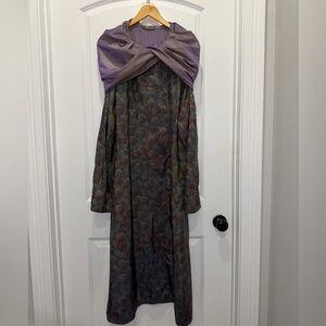 Mycra Pac Long Sleeve Raincoat Donatella Reversible Purple Peacock